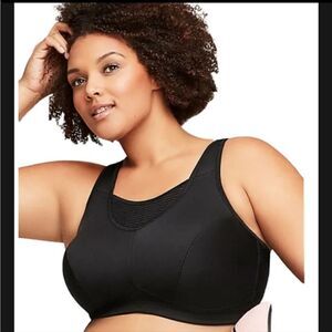 Glamorise Women's Elite Performance No-Bounce Cami Wire Free Sports Bra Sz 50 DD